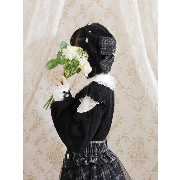 現行⭕️高級⭕️うさぎ毛⭕️一度着用⭕️マキシン　リボンベレー帽　美品 さきまるちゃんコラボツイードリボンベレー帽[品番：PLMW0012904