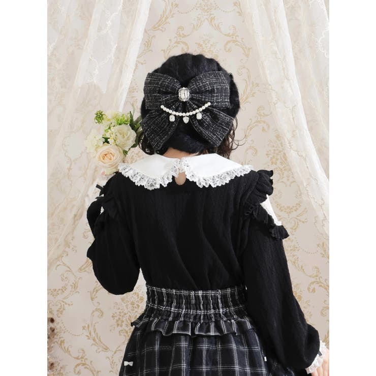 さきまるちゃんコラボツイードリボンベレー帽[品番：PLMW0012904