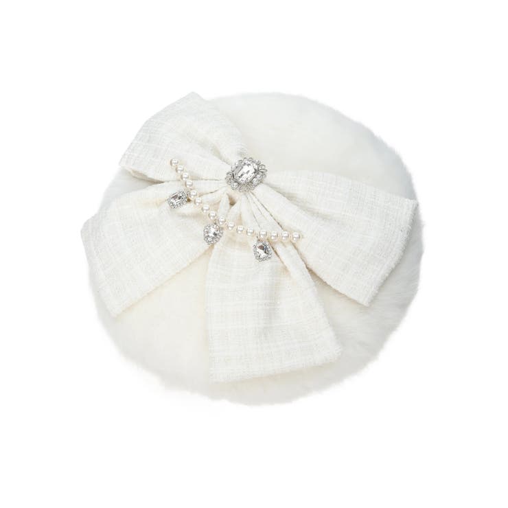 さきまるちゃんコラボツイードリボンベレー帽[品番:PLMW0012904 さきまるちゃんコラボツイードリボンベレー帽[品番:PLMW0012904