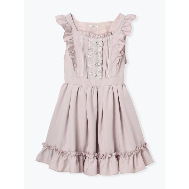 バックレースアップドレッシージャンパースカート[品番：PLMW0013093