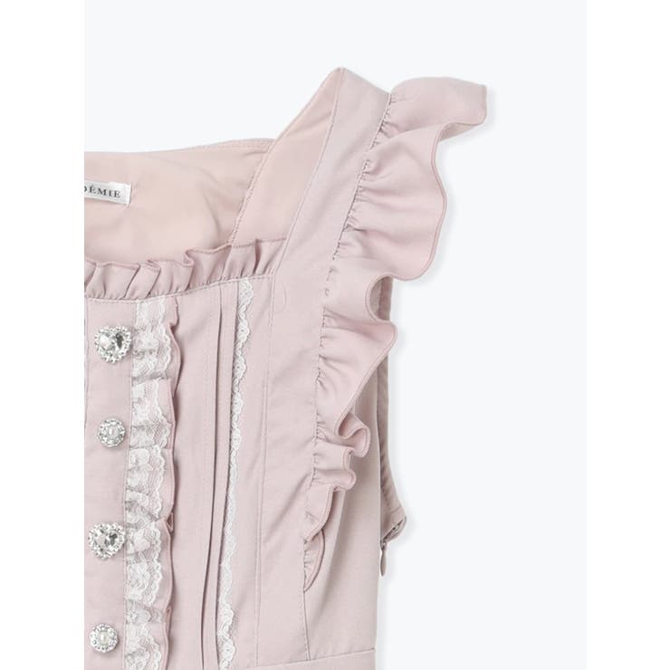 バックレースアップドレッシージャンパースカート[品番：PLMW0013093