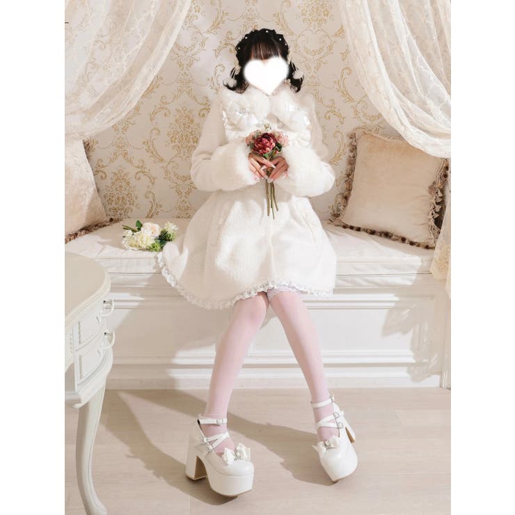 Noemie ノエミー さきまるちゃんコラボ ヨークフレアコート オフホワイトS さきまるちゃんコラボ♡ヨークフレアコート（コート｜オフ