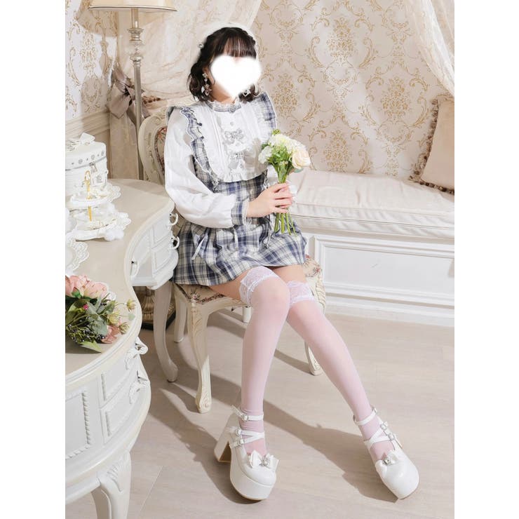【公式】セットアップ - NOEMIE さきまるちゃんコラボ?ハートチョーカーシアーチェックWスピンドルセットアップ 通販 服 サックス SHOPLIST/ショップリスト