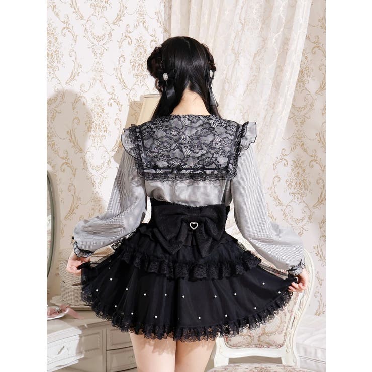【まとめ買い】 ハートチャームリボンカラーブラウス[品番：PLMW0013355 ワンピース