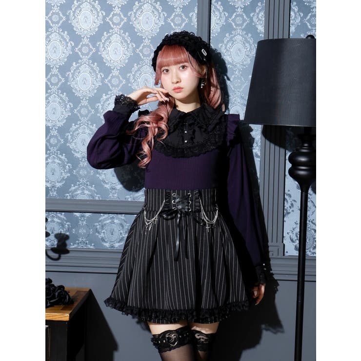 ローズレースゴシックカットソー[品番：PLMW0013488]｜NOEMIE