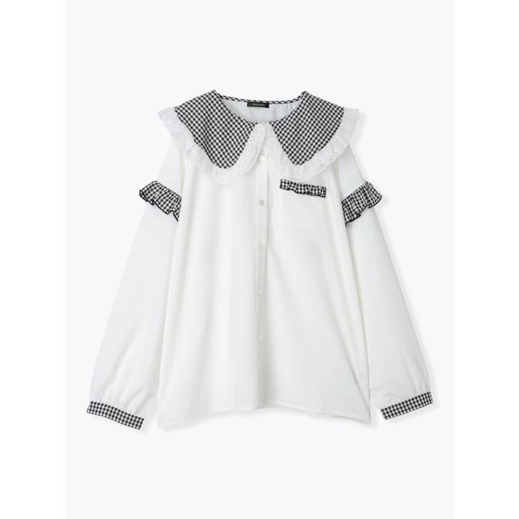 お星さまギンガムチュニックブラウス[品番:PLMW0013479 お星さまギンガムチュニックブラウス[品番:PLMW0013479