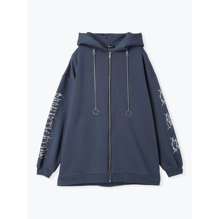 Nouque レディース　ペプラム切替ジップパーカー　ネイビー　M size ガーゼ裏毛 オーバーサイズZIPパーカー［Soiunique］ 通販
