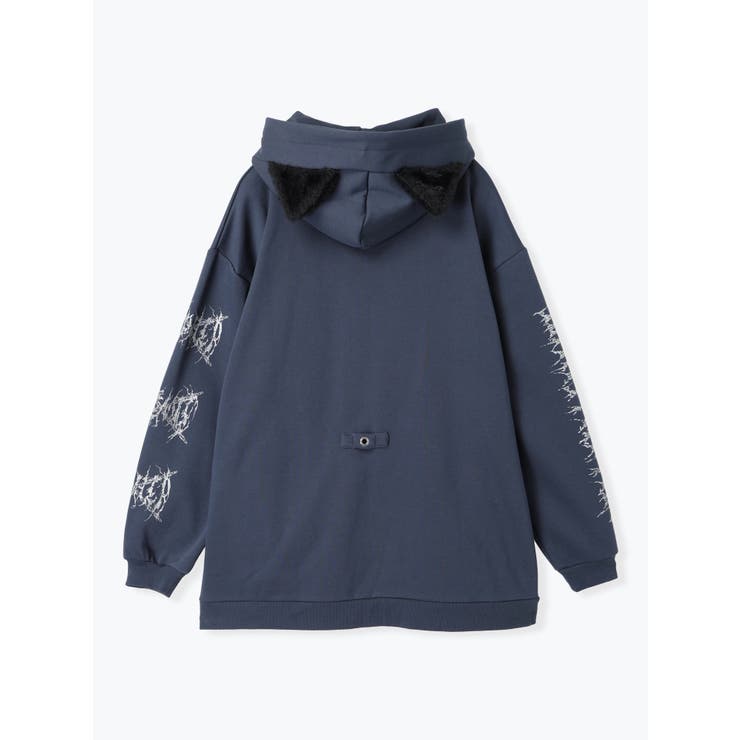 Nouque レディース　ペプラム切替ジップパーカー　ネイビー　M size 26_000000023042.jpg?1726131720