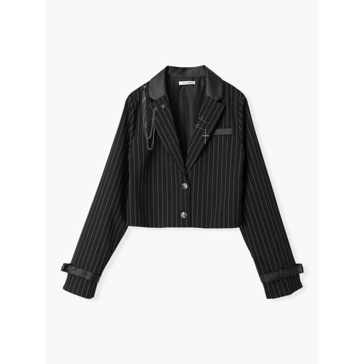 合皮切り替えクロップドテーラージャケット[品番：PLMW0013632