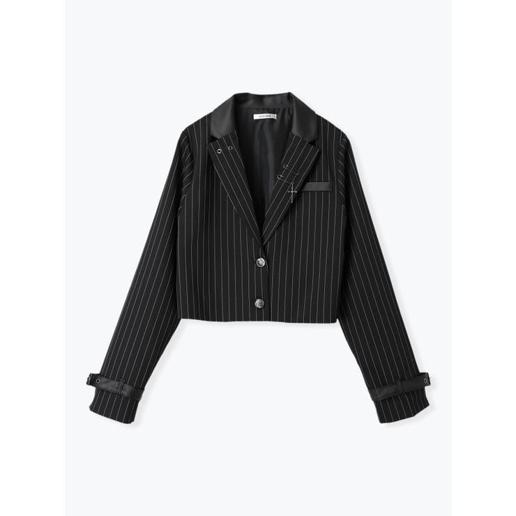 合皮切り替えクロップドテーラージャケット | NOEMIE | 詳細画像16 