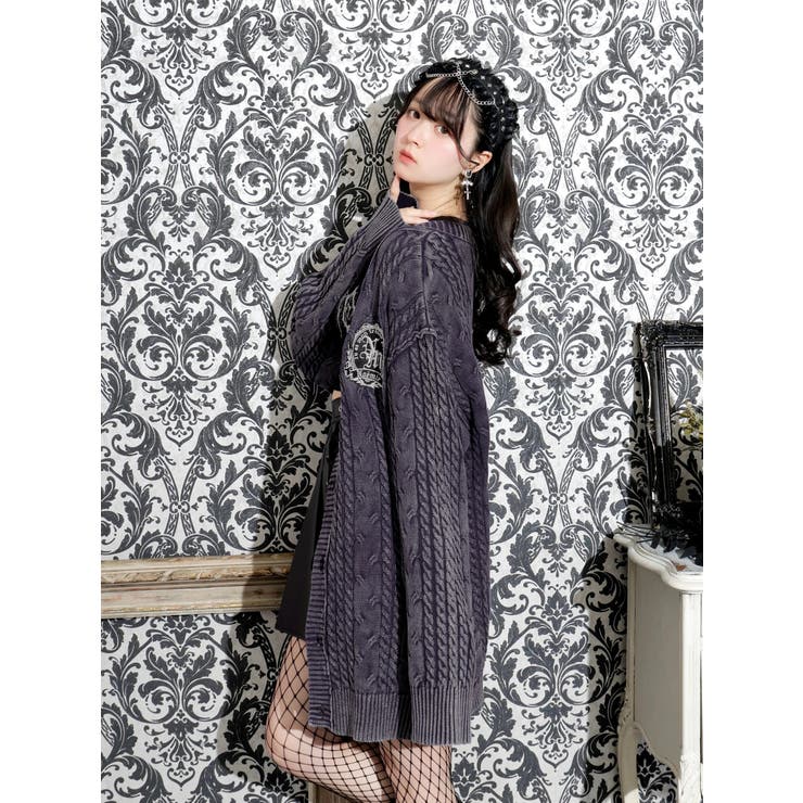 ケーブルケミカルユニセックスカーディガン[品番：PLMW0013832