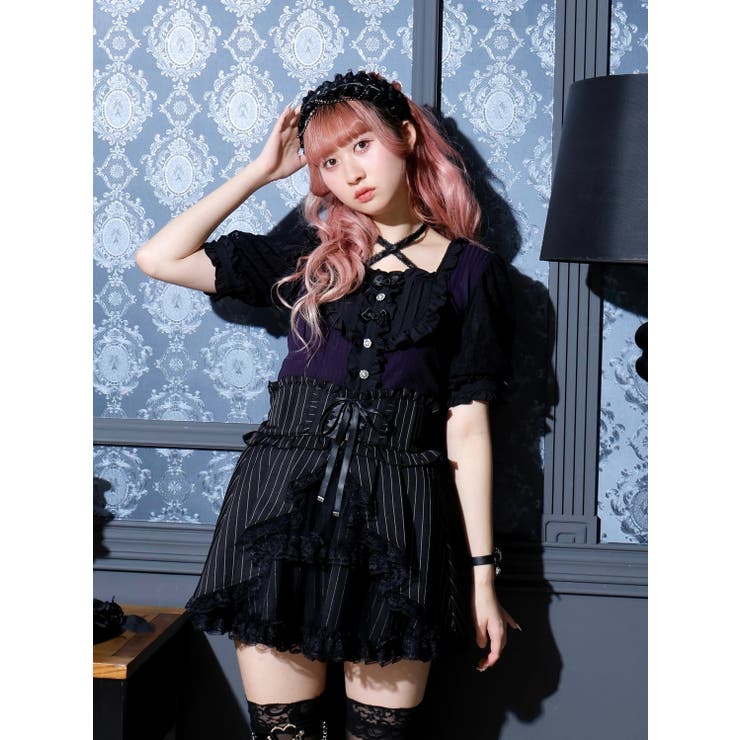 NOEMIE ノエミー ローズチョーカーネックゴシックカットソー ローズチョーカーネックゴシックカットソー[品番：PLMW0013889