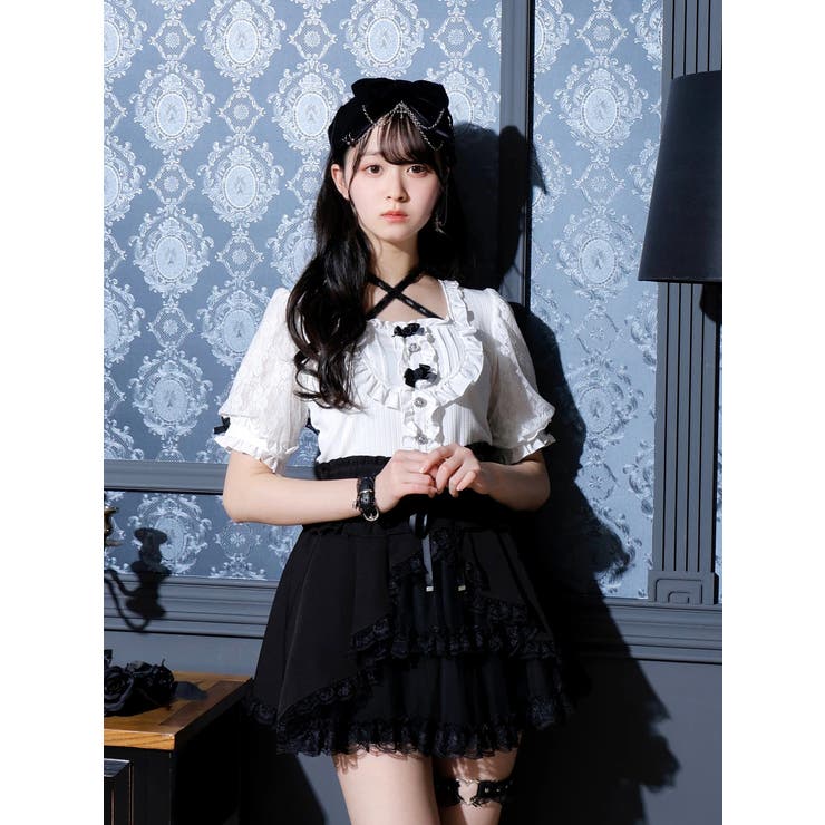NOEMIE ノエミー ローズチョーカーネックゴシックカットソー ローズチョーカーネックゴシックカットソー[品番：PLMW0013889