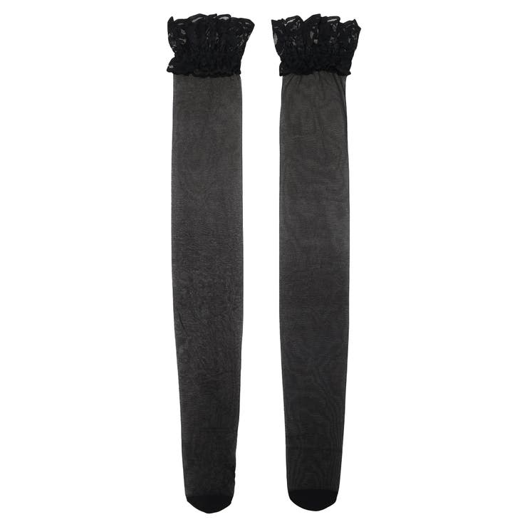 黒 | シースルーレースニーハイソックス | NOEMIE