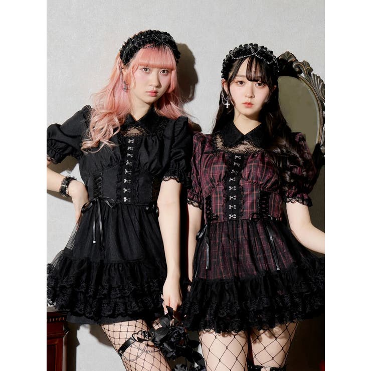 レースアップチュールティアードセットアップ[品番：PLMW0014045