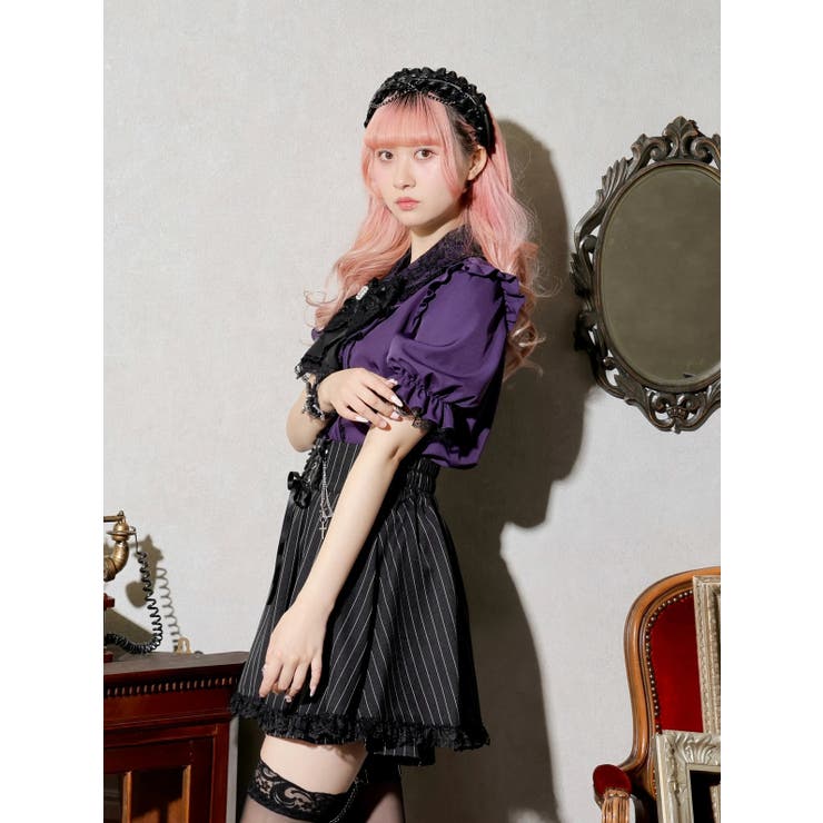 ゴシックラッフルフリルジャボブラウス[品番：PLMW0013997]｜NOEMIE