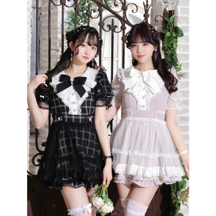 地雷 ノエミー ブラウス リボン ラッフルフリル ハート スカパン セットアップ 地雷 ノエミー ブラウス リボン ラッフルフリル ハート スカパン