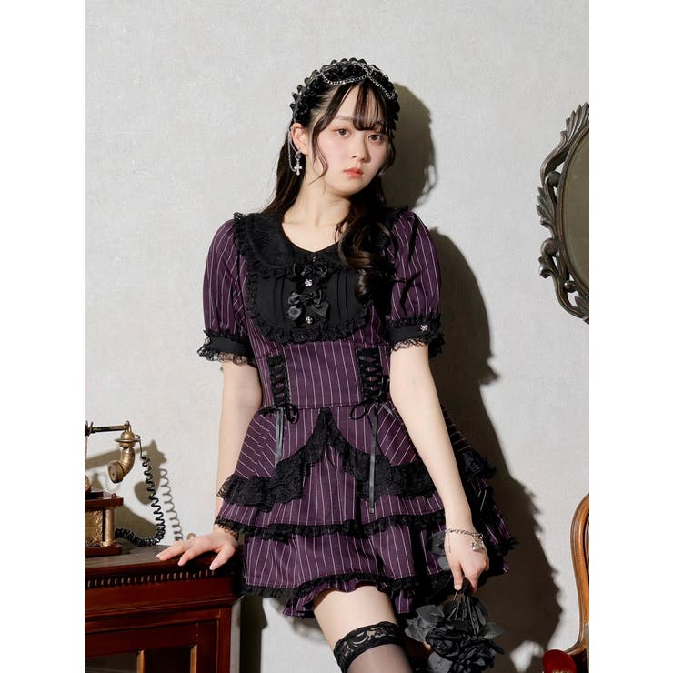 紫 | ゴシックローズリボンティアードセットアップ | NOEMIE