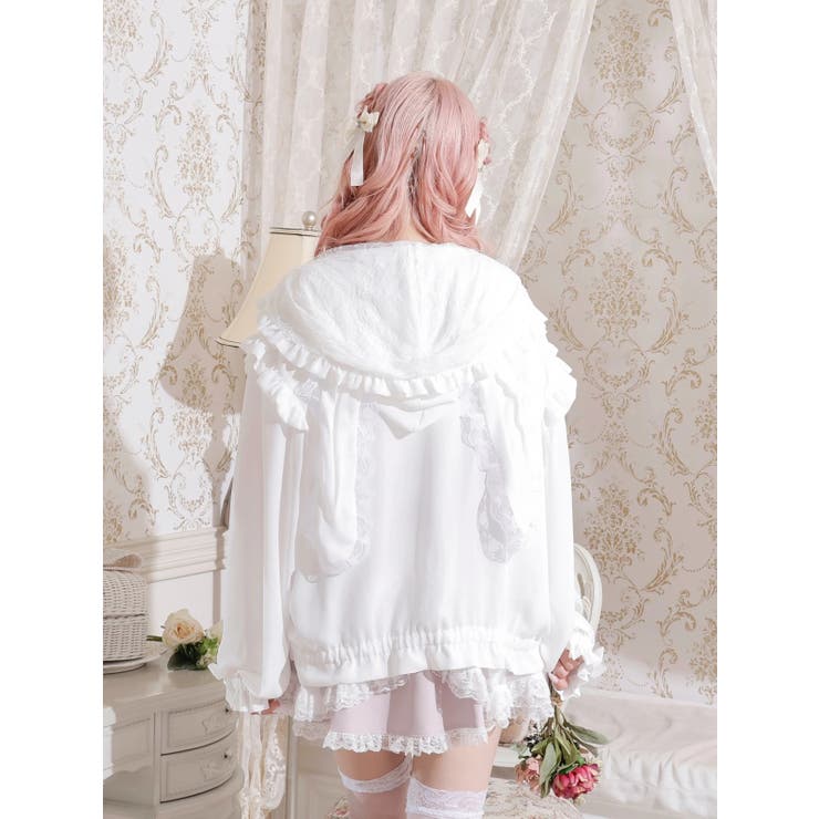 うさ耳リボンシアーブルゾン[品番：PLMW0014330]｜NOEMIE