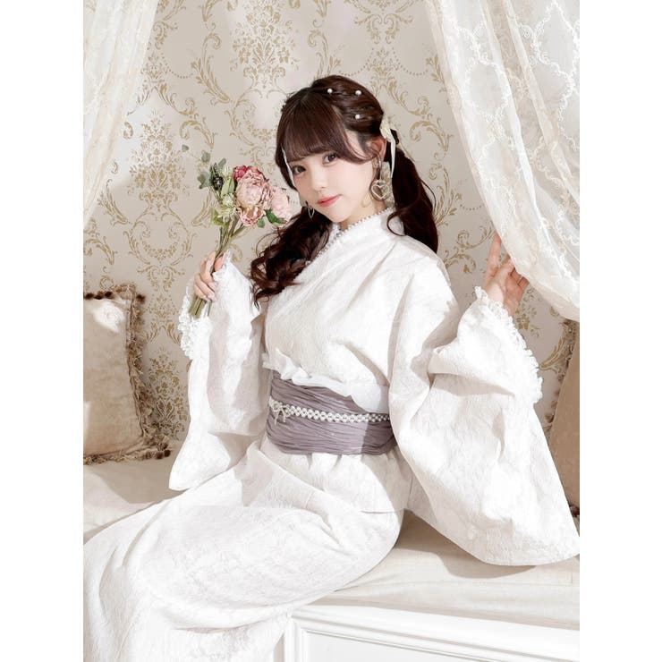 お嬢さん総レースフリルセパレート浴衣[品番：PLMW0014682