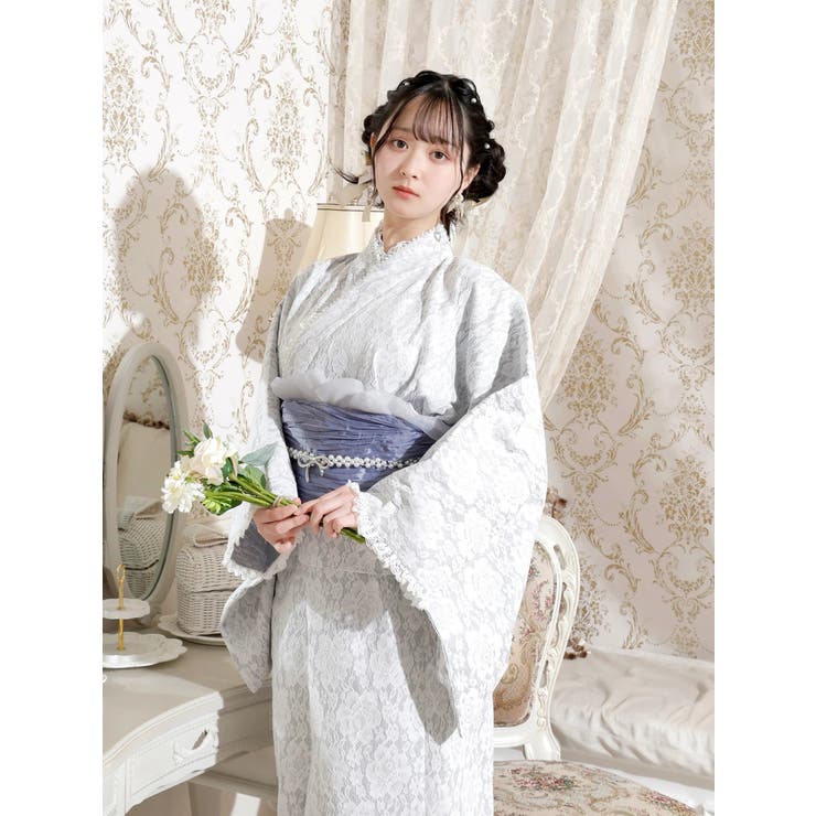 お嬢さん総レースフリルセパレート浴衣[品番：PLMW0014682