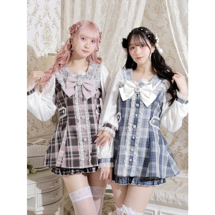 NOEMIE キラキラビジューセーラー セットアップ　水色 キラキラビジューセーラーセットアップ（セットアップ｜ピンク