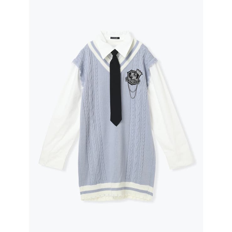 ケーブルフェイクレイヤーユニセックスニットベスト | NOEMIE | 詳細画像15 