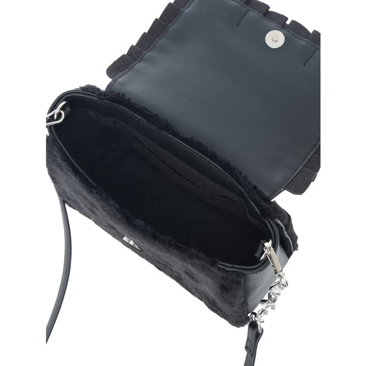 お嬢さんビジューリボンフリルフラップショルダーファーバッグ | NOEMIE | 詳細画像18 