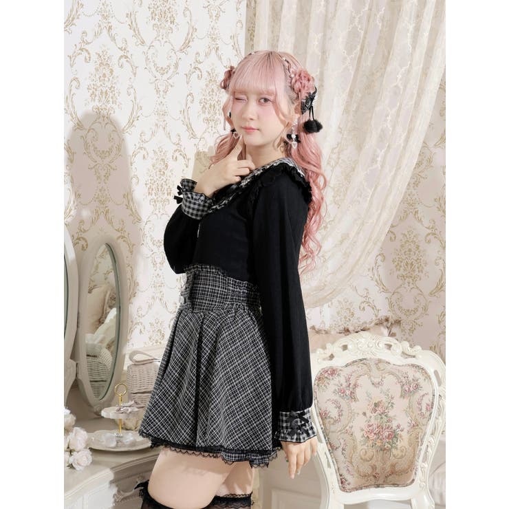 お嬢さんハートチャームレースアップカットソー | NOEMIE | 詳細画像2 