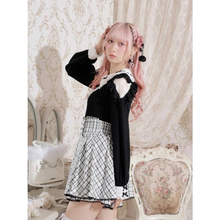 お嬢さんメニーリボンパールオープンショルダーカットソー | NOEMIE | 詳細画像8 