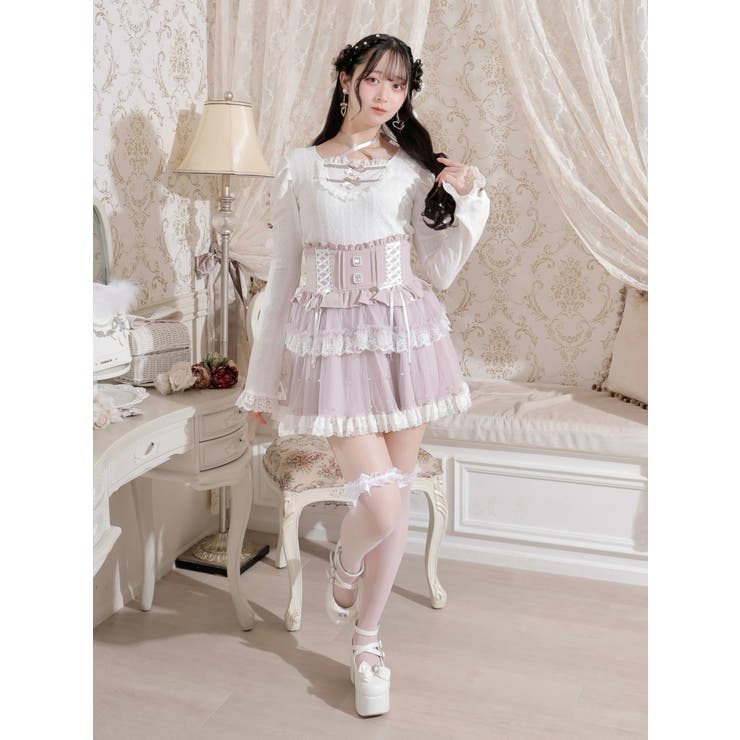 お嬢さんバックレースアップフレアスリーブカットソー | NOEMIE | 詳細画像7 