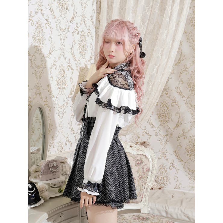 ツイードリボンケープフリルオープンショルダーブラウス | NOEMIE | 詳細画像8 