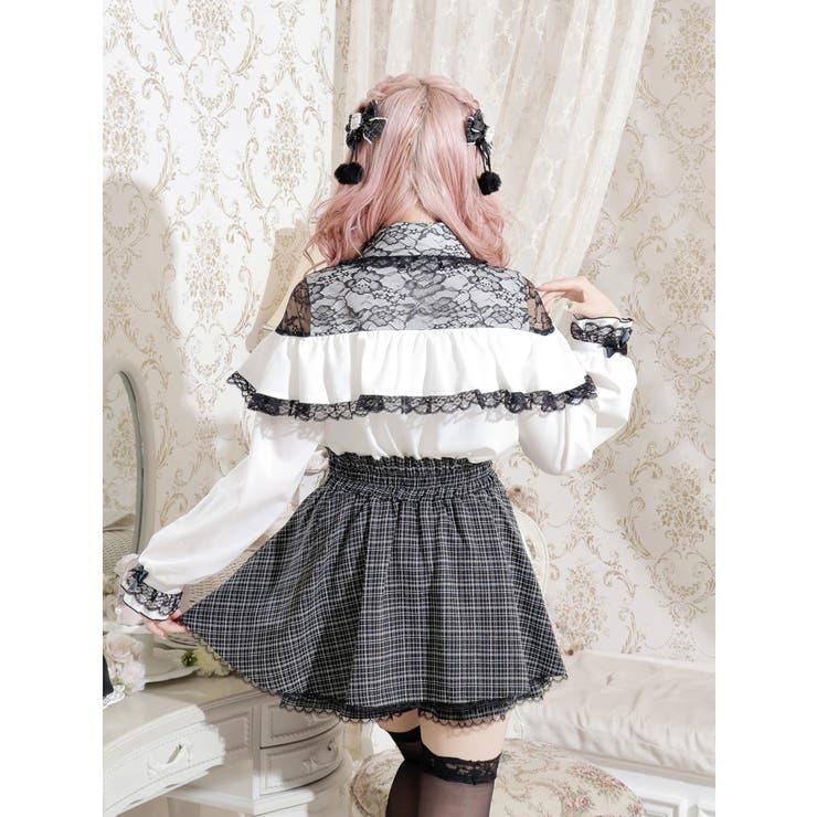 ツイードリボンケープフリルオープンショルダーブラウス | NOEMIE | 詳細画像9 