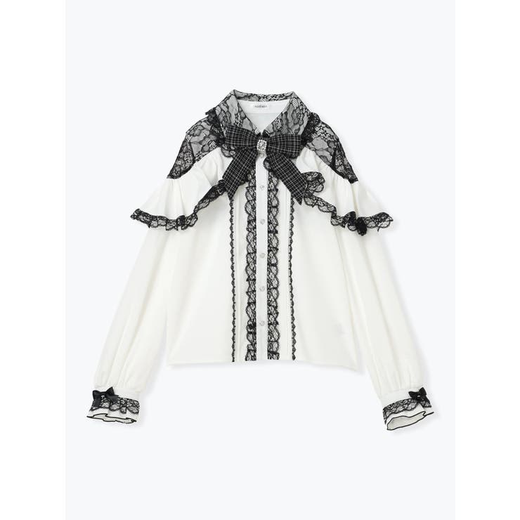 ツイードリボンケープフリルオープンショルダーブラウス | NOEMIE | 詳細画像13 