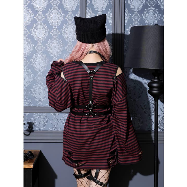 肩ジップボーダーロングユニセックスTシャツ | NOEMIE | 詳細画像6 