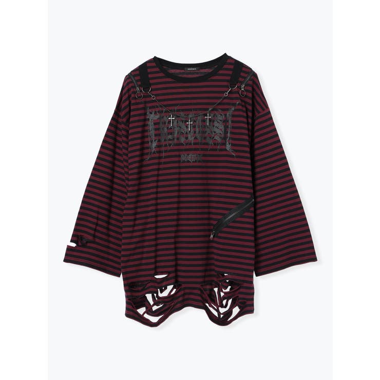 肩ジップボーダーロングユニセックスTシャツ | NOEMIE | 詳細画像11 