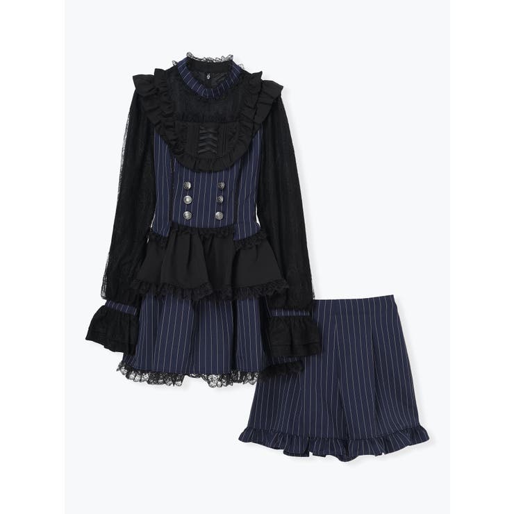 ゴシックチョーカーレースアップヨークセットアップ | NOEMIE | 詳細画像12 