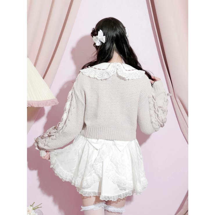 ビジューリボンレースアップマシュマロカーデ | NOEMIE | 詳細画像3 