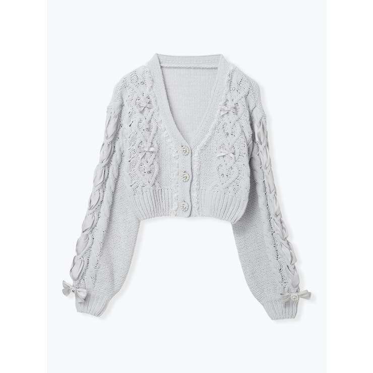 ビジューリボンレースアップマシュマロカーデ | NOEMIE | 詳細画像15 