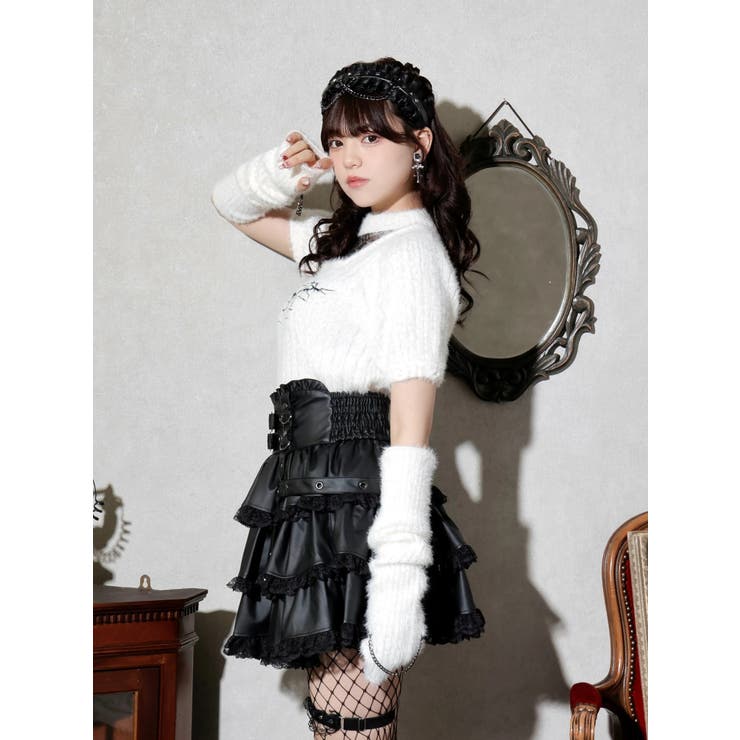 フェイクレザーダブルベルトティアードスカパン | NOEMIE | 詳細画像4 