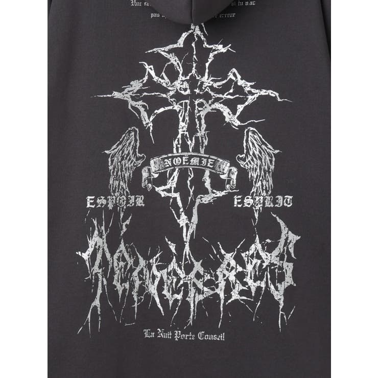 ブラックファーユニセックス裏毛ジップパーカー | NOEMIE | 詳細画像17 