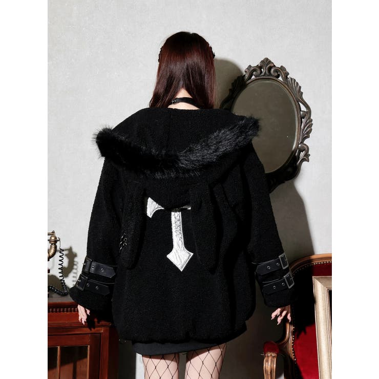 ダブルバックルうさ耳ユニセックスボアブルゾン | NOEMIE | 詳細画像9 