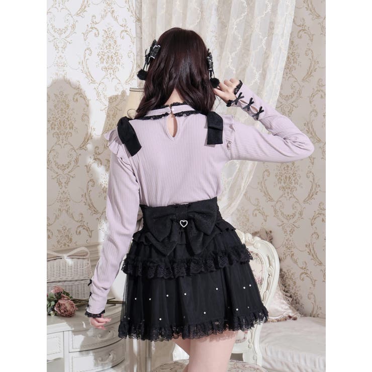 デコルテチュールショルダーリボンカットソー | NOEMIE | 詳細画像3 