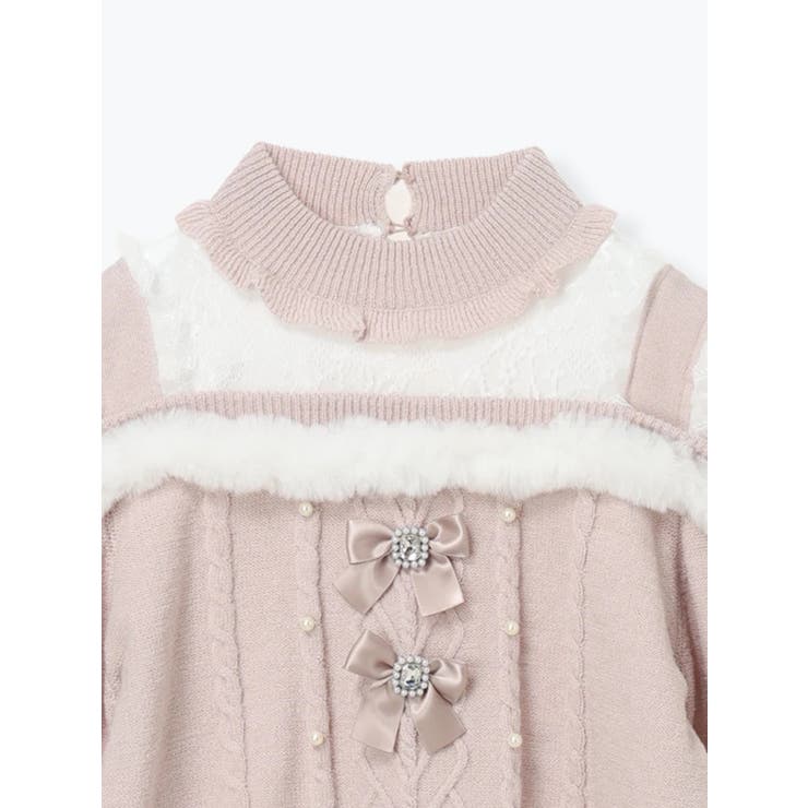 ビジューリボンケーブルオフショルファーニット | NOEMIE | 詳細画像19 