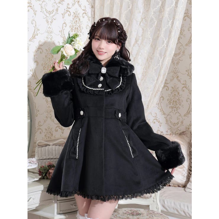 黒 | ヨークフリルドレッシープリンセスコート | NOEMIE