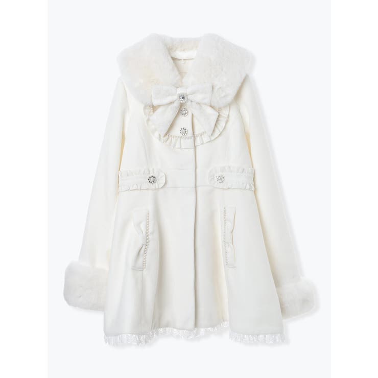 新品タグ付♡ノエミー♡ ヨークフリルドレッシープリンセスコート♡ホワイト♡ ヨークフリルドレッシープリンセスコート（コート｜オフホワイト