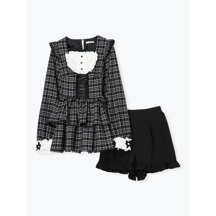 デコルテリボンヨークフリルレースアップセットアップ | NOEMIE | 詳細画像13 