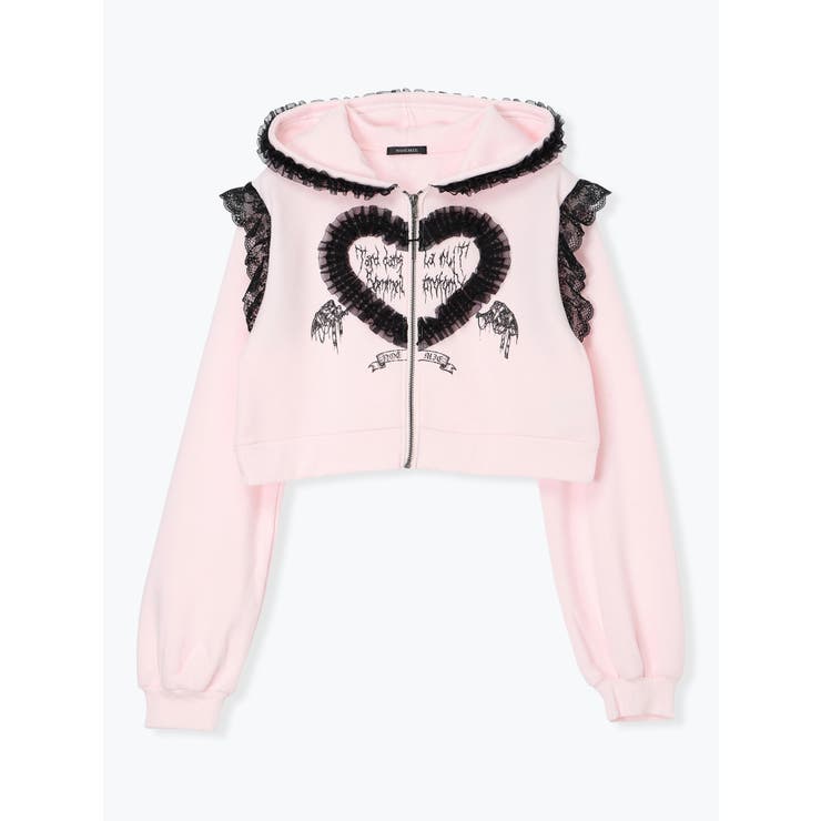 ハートフリルレースショートジップパーカー | NOEMIE | 詳細画像11 