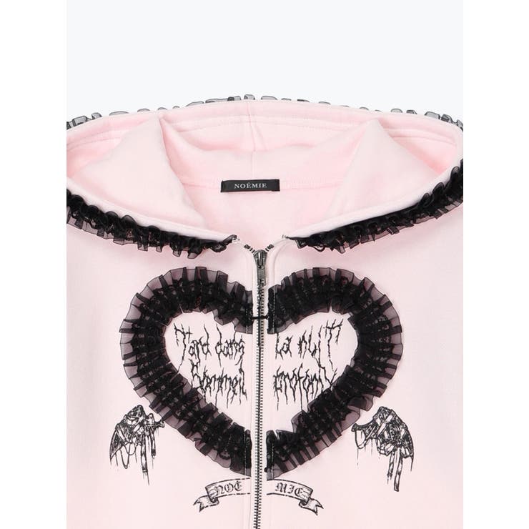 ハートフリルレースショートジップパーカー | NOEMIE | 詳細画像15 