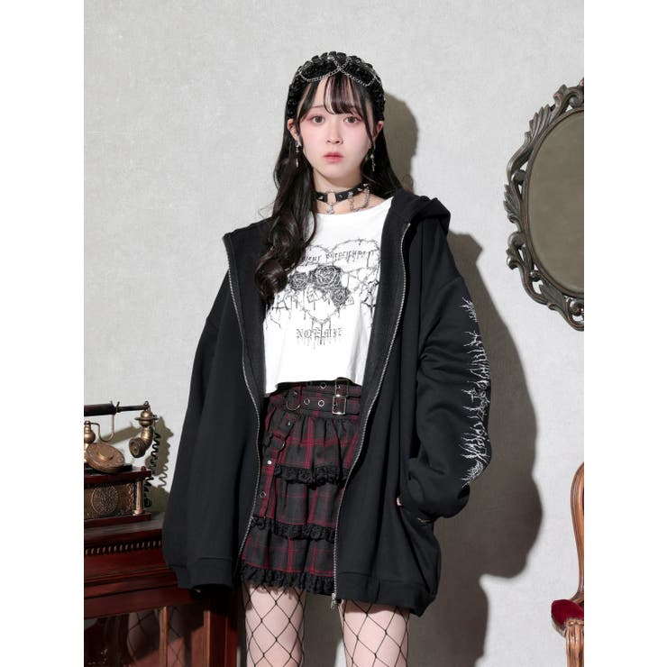 ねこ耳ファーしっぽ付き裏起毛ジップパーカー | NOEMIE | 詳細画像12 